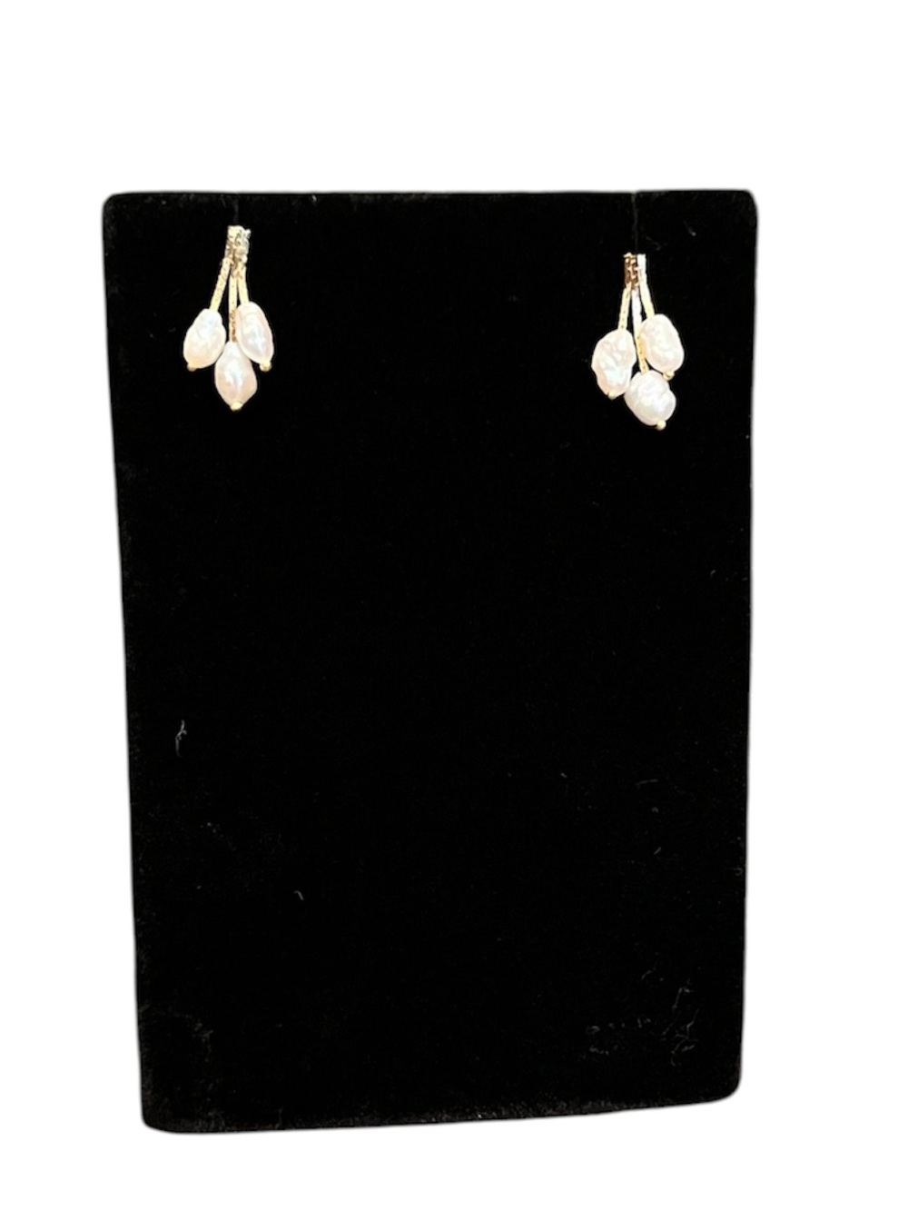 14K gold vintage pearl drop earrings